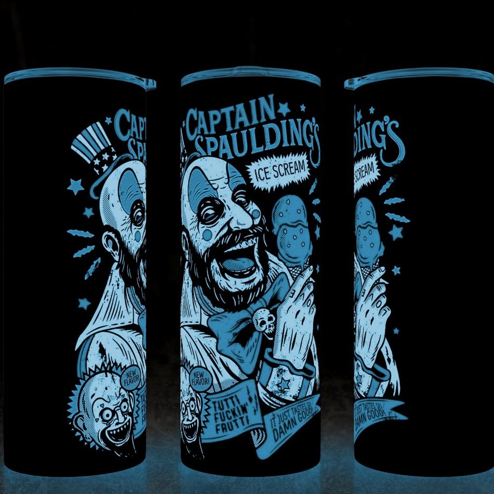 Glow in the Dark House of 1000 Corpses Captain Spaulding Tumbler 20oz